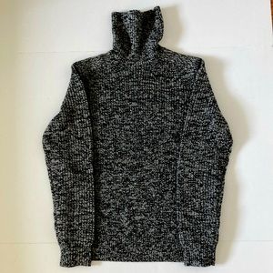 Theory Turtleneck Wool Sweater, Men’s, Black and Grey Size M